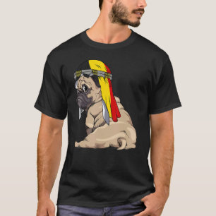 Camiseta Cachorro Cachorro Pug Retro Belgium Flag Prime