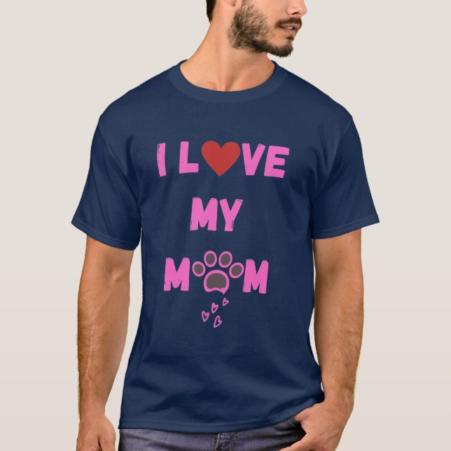 Camiseta Cachorro Cachorro Roupas Eu Amo Minha Mãe Pet Pupp (Frente)