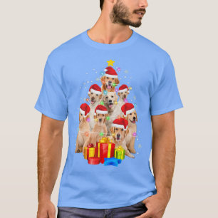 Camiseta Cachorro Cachorro Santa Hat Árvore de Natal Luz Xm