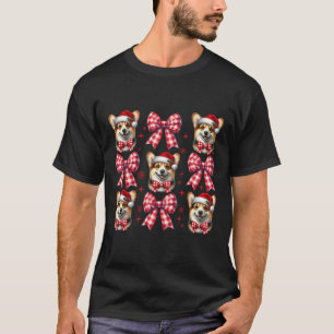 Camiseta Cachorro Cachorro Vermelho Xadrez Arco  Natal Fo