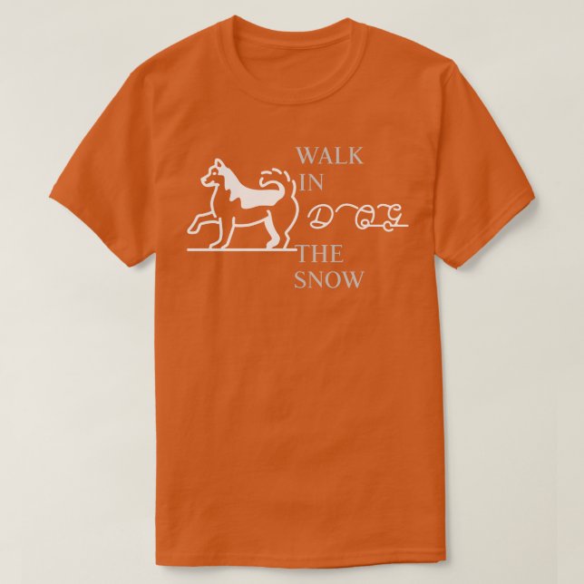 Camiseta Cachorro Caminha Na Neve (Frente do Design)