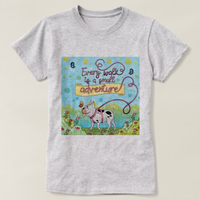 Camiseta Cachorro Caminhando (Frente do Design)