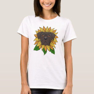 Camiseta Cachorro Cane Corso Fofo em Girassol