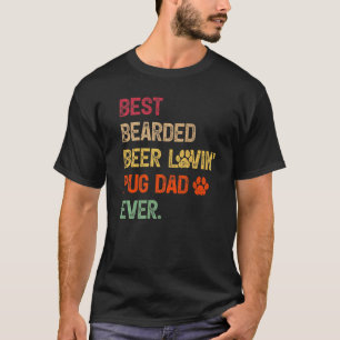 Camiseta Cachorro Canino De Cerveja Mais Beared Lovin Pug P