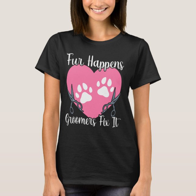 Camiseta Cachorro-Cão Cachorro Alinhamento Cão-Cabelo-Cão (Frente)
