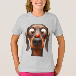 Camiseta Cachorro caprichoso com joaninha no nariz