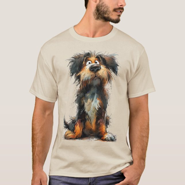 Camiseta Cachorro caprichoso fofo (Frente)