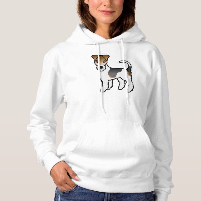Camiseta Cachorro Cartoon Cute Fox Terrier de Arame Tricolo (Frente)