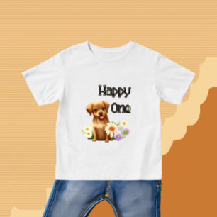 Camiseta Cachorro castanho bonito