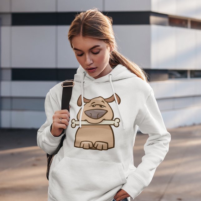 Camiseta Cachorro Castanho Com Um Hoodie Osso (Criador carregado)