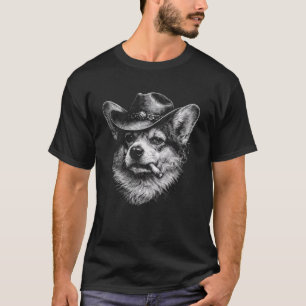 Camiseta Cachorro Caubói Fumando Cigarro Carinha Engraçada