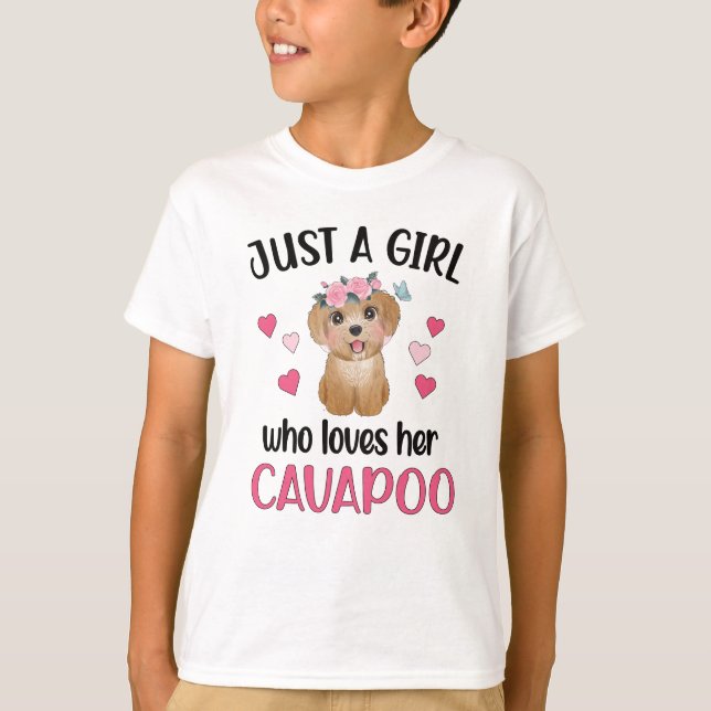 Camiseta Cachorro Cavapoo Garota Cavoodle Cachoodle Caçapoo (Frente)