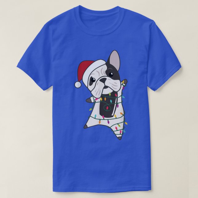 Camiseta Cachorro Cheerful Christmas Fairy Lights Sweet Ani (Frente do Design)