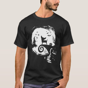 Camiseta Cachorro Chihuahua E Cachorro De Lua No Halloween 