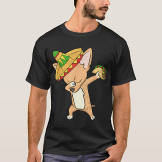 Camiseta Cachorro Chihuahua Mexicano Engraçado Taco Dabbing
