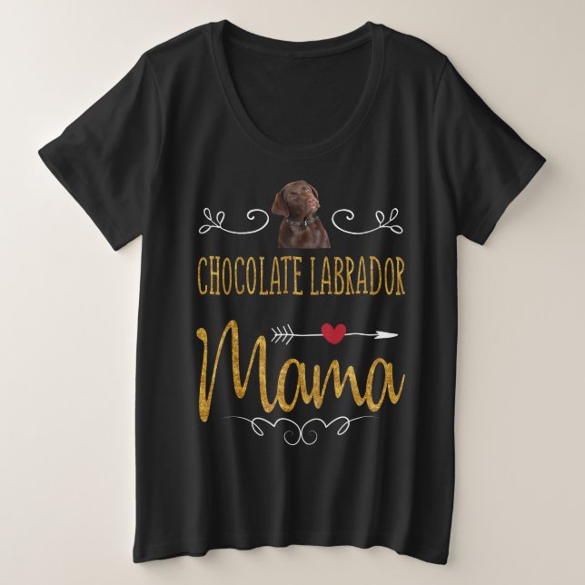 Camiseta Cachorro | Chocolate Labrador Mama (Frente do Design)