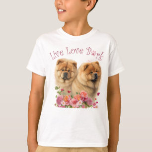 Camiseta Cachorro Chow Chow Fofo Floral