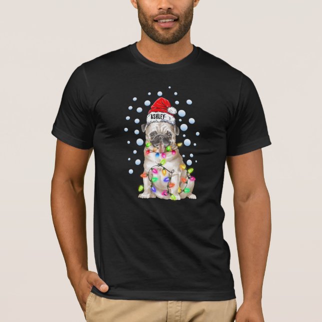Camiseta Cachorro-claro de Natal (Frente)