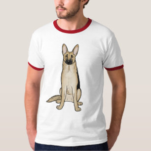 Camiseta Cachorro-claro e German shepherd preto   Pet Art