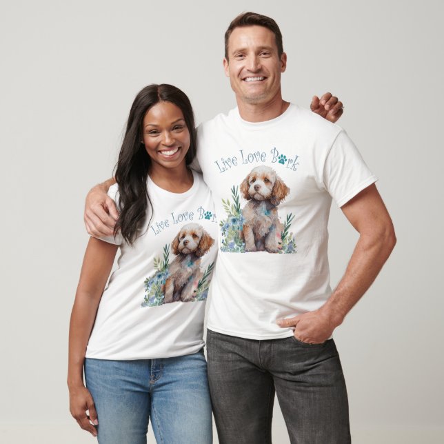 Camiseta Cachorro Cockapoo Fofo Floral (Unissex)