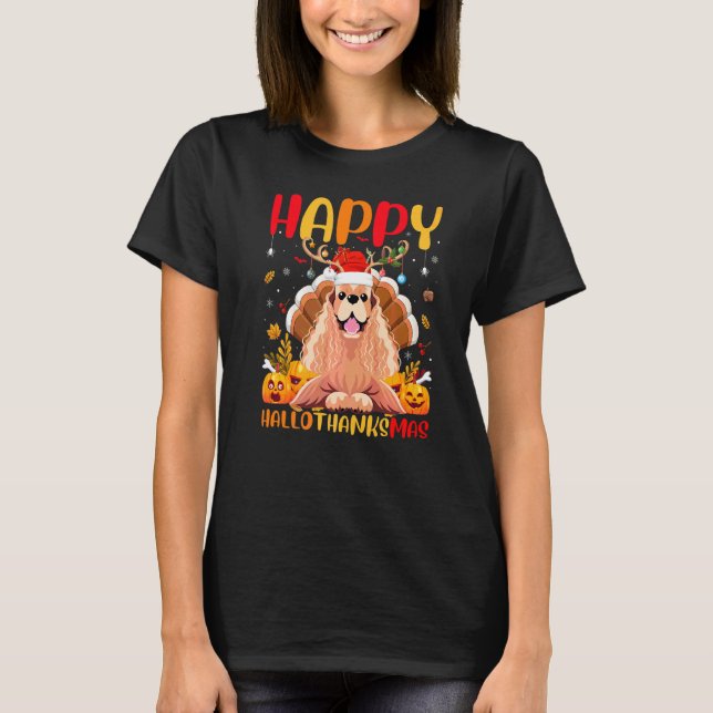 Camiseta Cachorro  Cocker Spaniel Feliz Cachorro Hellothank (Frente)