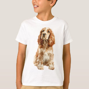 Camiseta Cachorro Cocker Spaniel Inglês Castanho Dourado Cr