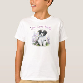 Camiseta Cachorro Collie de Borda Corta Floral
