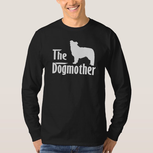 Camiseta Cachorro Collie Dog Dia de as mães (Frente)