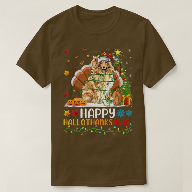 Camiseta Cachorro Collie Duro Engraçado Collie HelloTha (Frente do Design)