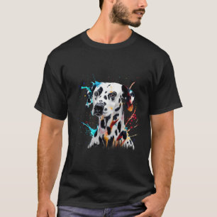 Camiseta Cachorro Colorido de Pintura Abstrato