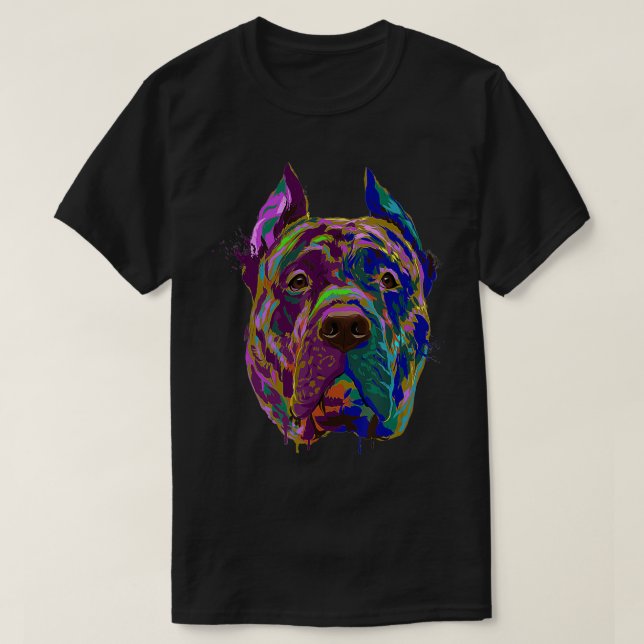 Camiseta Cachorro Colorido Perro De Presa Canario (Frente do Design)