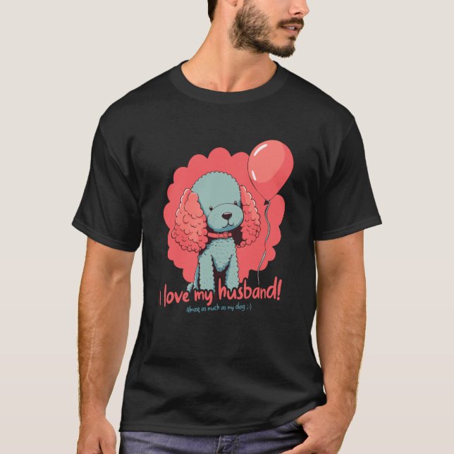Camiseta Cachorro Com Balão Eu Amo Meu Marido (Frente)