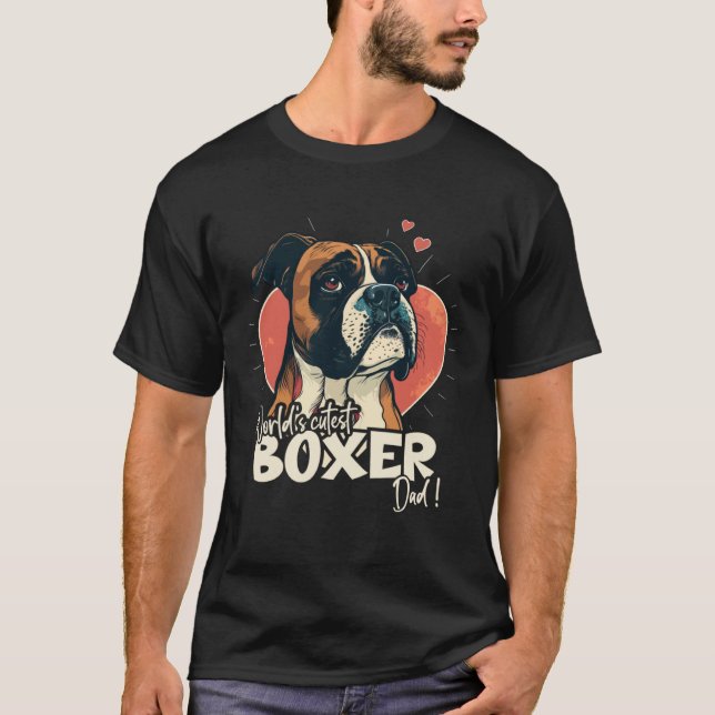 Camiseta Cachorro Com Coração Cutest Boxerdad (Frente)