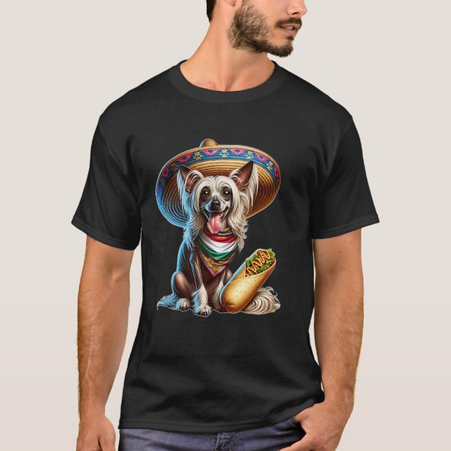 Camiseta Cachorro com Crista Feliz Cinco De Maio Cachorro c (Frente)