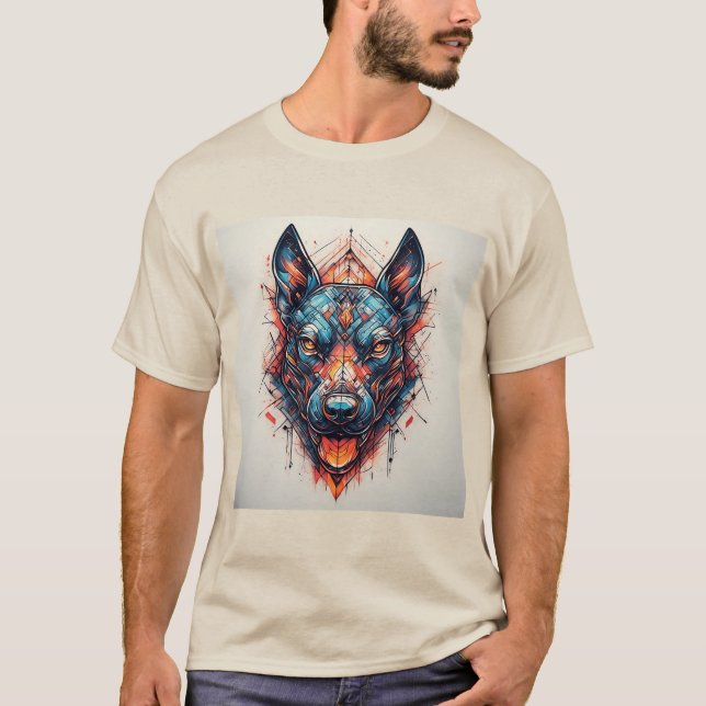 Camiseta Cachorro com Design Abstrato Moderno (Frente)