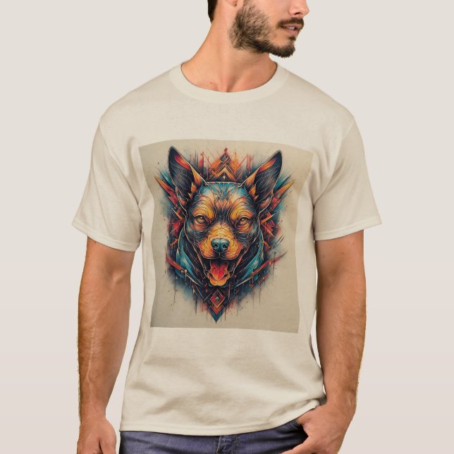 Camiseta Cachorro com Design Abstrato Moderno (Frente)