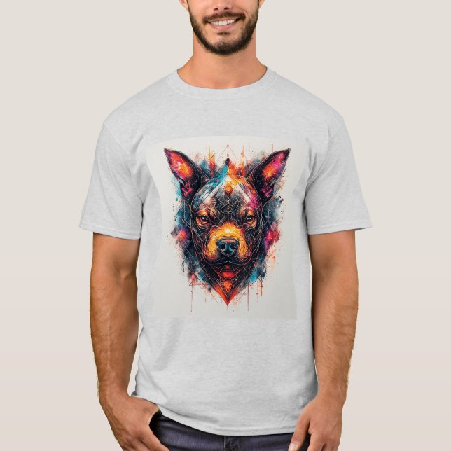 Camiseta Cachorro com Design Abstrato Moderno (Frente)