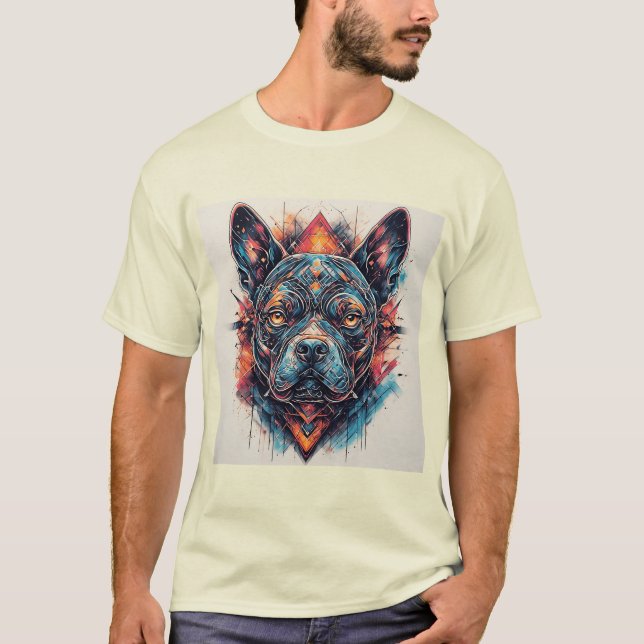 Camiseta Cachorro com Design Abstrato Moderno (Frente)