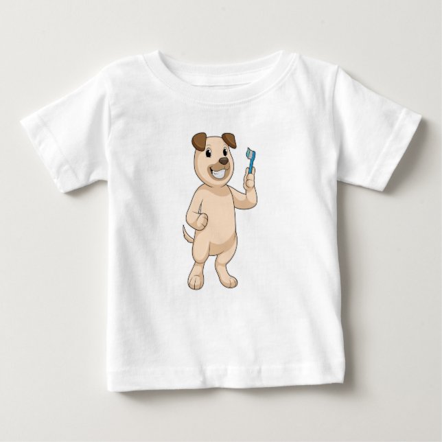 Camiseta Cachorro com escova de dentes (Frente)