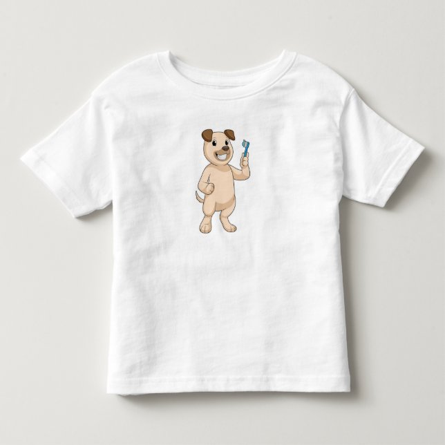 Camiseta Cachorro com escova de dentes (Frente)