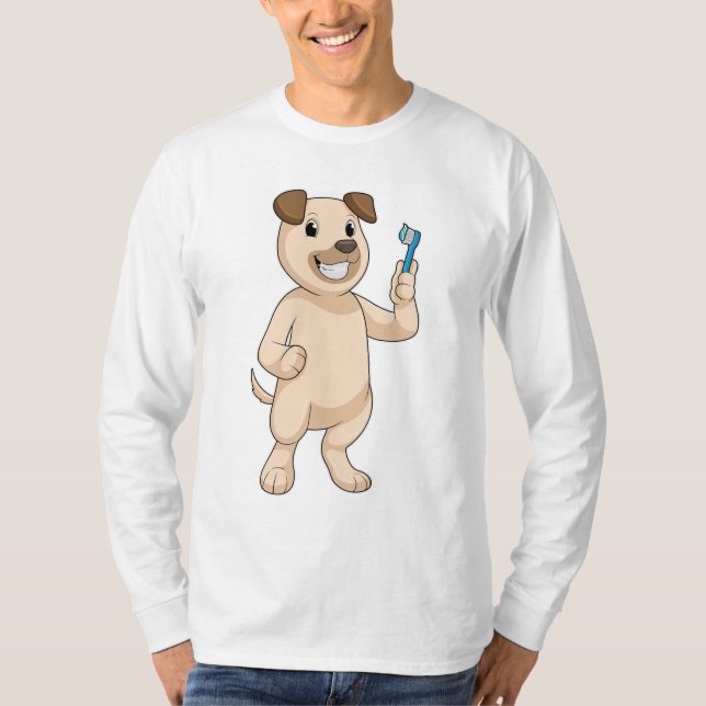 Camiseta Cachorro com escova de dentes (Frente)