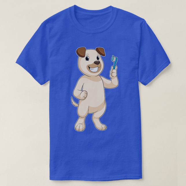 Camiseta Cachorro com escova de dentes (Frente do Design)
