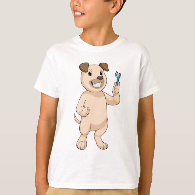 Camiseta Cachorro com escova de dentes (Frente)