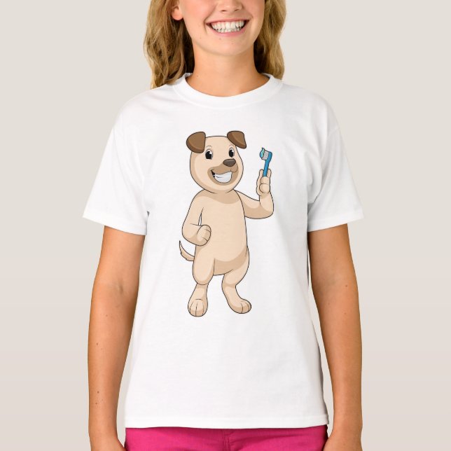 Camiseta Cachorro com escova de dentes (Frente)