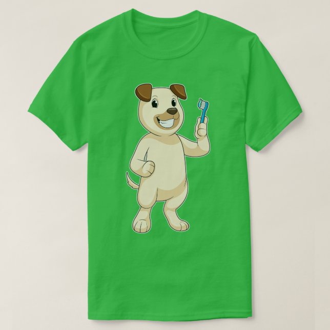Camiseta Cachorro com escova de dentes (Frente do Design)