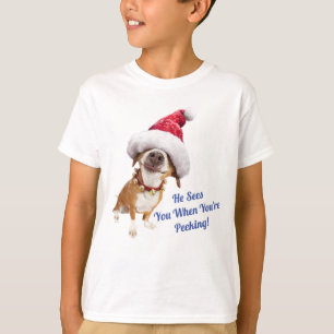 Camiseta Cachorro Com Grande Chapéu De Papai Noel