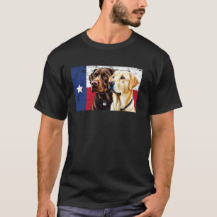 Camiseta Cachorro com Labrador Chocolate e Amarelo Bandeira