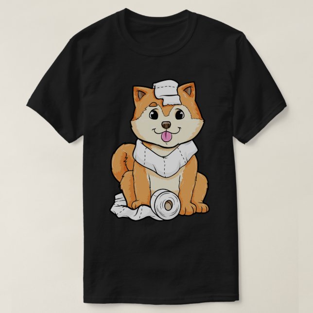 Camiseta Cachorro com Roll de papel higiênico (Frente do Design)