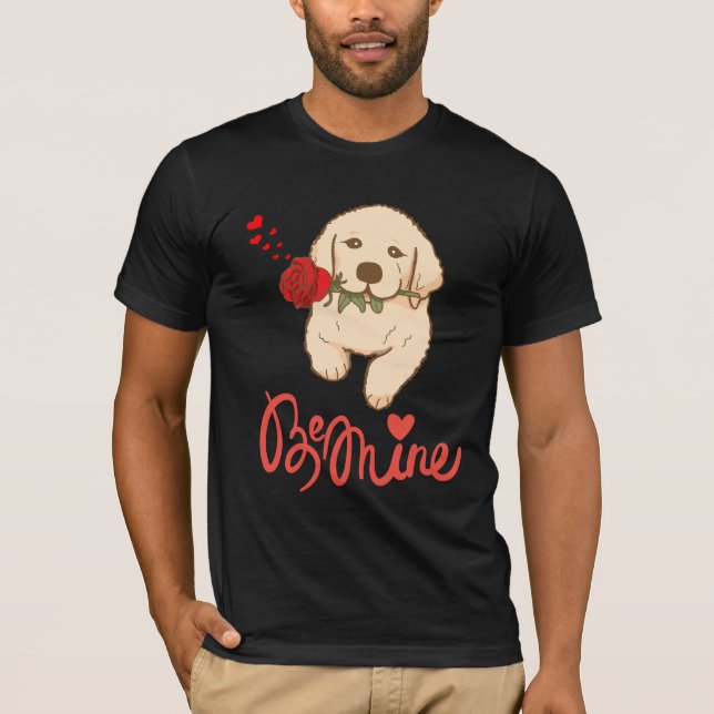 Camiseta Cachorro com rosa. Seja Mim (Frente)