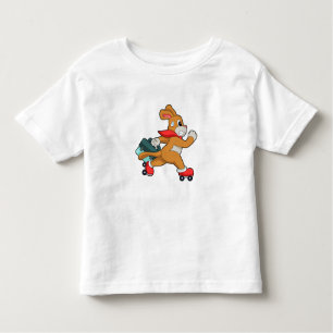 Camiseta Cachorro com skates de cilindro